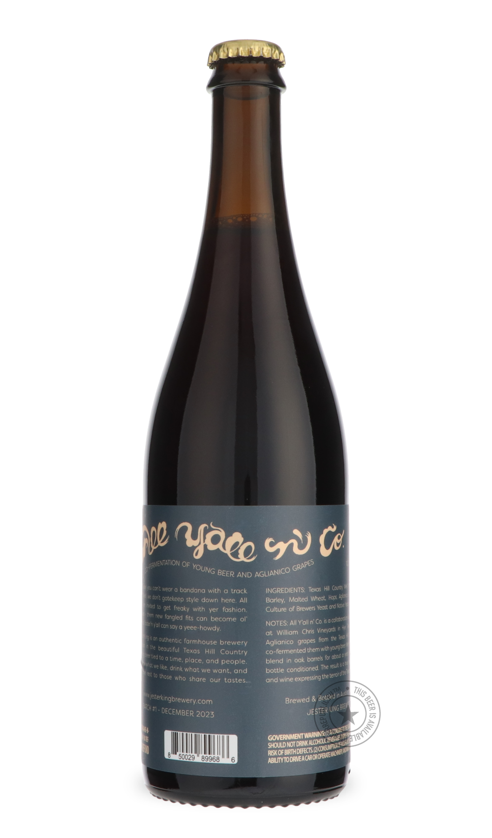 -Jester King- All Y'all N Co / William Chris Vineyards-Sour / Wild & Fruity- Only @ Beer Republic - The best online beer store for American & Canadian craft beer - Buy beer online from the USA and Canada - Bier online kopen - Amerikaans bier kopen - Craft beer store - Craft beer kopen - Amerikanisch bier kaufen - Bier online kaufen - Acheter biere online - IPA - Stout - Porter - New England IPA - Hazy IPA - Imperial Stout - Barrel Aged - Barrel Aged Imperial Stout - Brown - Dark beer - Blond - Blonde - Pils