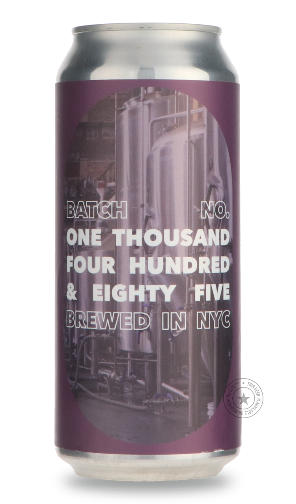 BATCH NUMBER ONE THOUSAND FOUR HUNDRED & EIGHTY FIVE BREWED IN NYC