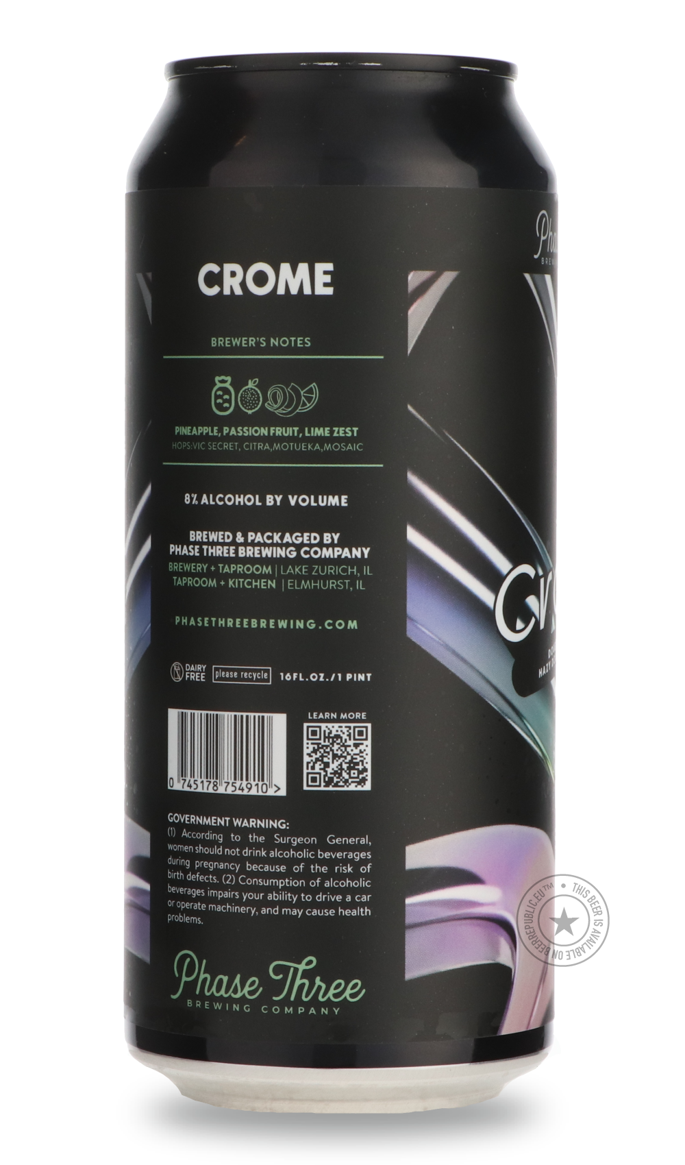 -Phase Three- Crome-IPA- Only @ Beer Republic - The best online beer store for American & Canadian craft beer - Buy beer online from the USA and Canada - Bier online kopen - Amerikaans bier kopen - Craft beer store - Craft beer kopen - Amerikanisch bier kaufen - Bier online kaufen - Acheter biere online - IPA - Stout - Porter - New England IPA - Hazy IPA - Imperial Stout - Barrel Aged - Barrel Aged Imperial Stout - Brown - Dark beer - Blond - Blonde - Pilsner - Lager - Wheat - Weizen - Amber - Barley Wine -