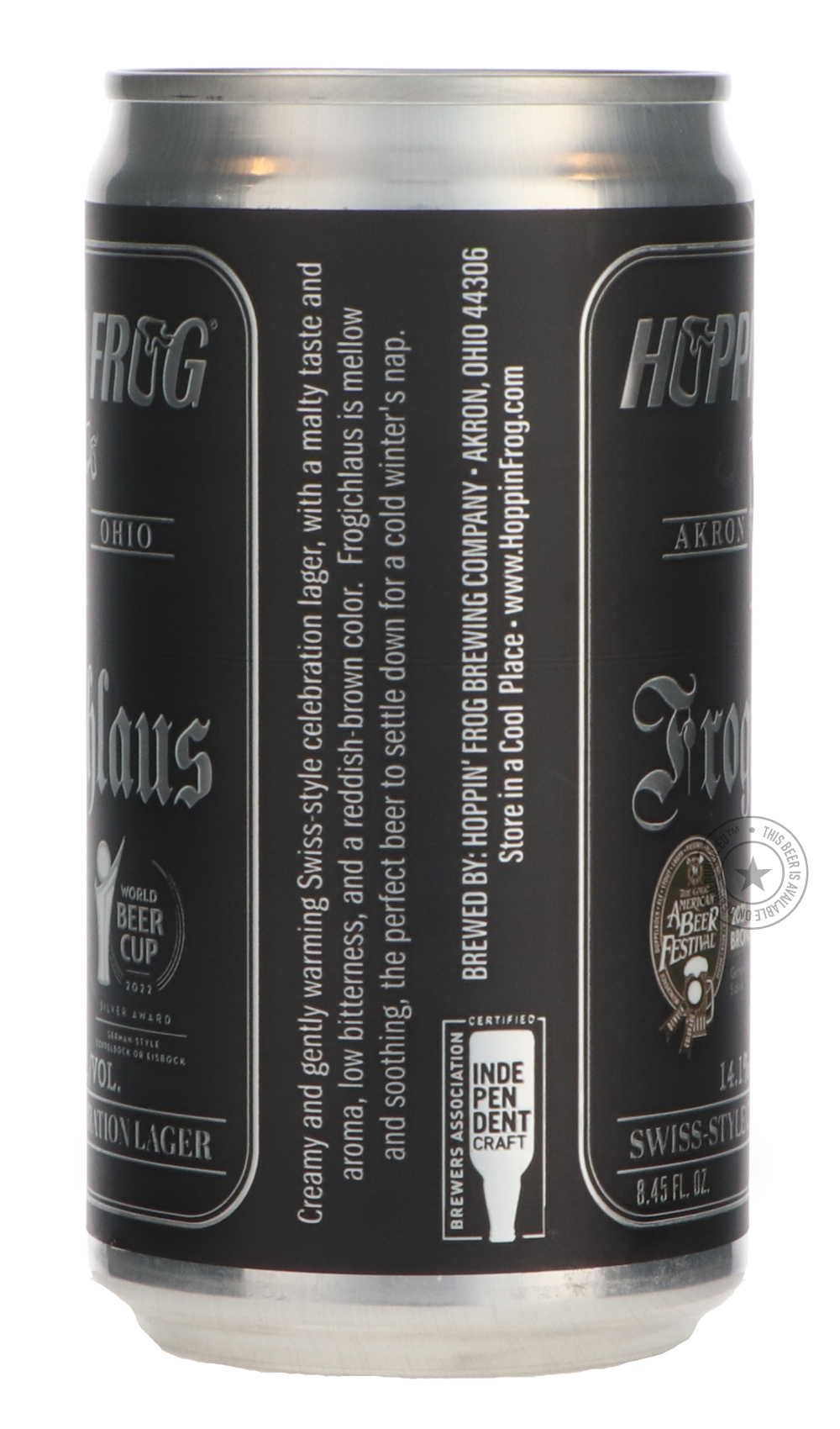 Hoppin' Frog- Frogichlaus Swiss-Style Celebration Lager-Brown & Dark- Only @ Beer Republic - The best online beer store for American & Canadian craft beer - Buy beer online from the USA and Canada - Bier online kopen - Amerikaans bier kopen - Craft beer store - Craft beer kopen - Amerikanisch bier kaufen - Bier online kaufen - Acheter biere online - IPA - Stout - Porter - New England IPA - Hazy IPA - Imperial Stout - Barrel Aged - Barrel Aged Imperial Stout - Brown - Dark beer - Blond - Blonde - Pilsner - L