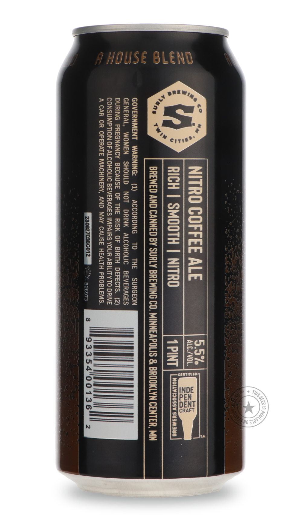 -Surly- Nitro Coffee Ale-Stout & Porter- Only @ Beer Republic - The best online beer store for American & Canadian craft beer - Buy beer online from the USA and Canada - Bier online kopen - Amerikaans bier kopen - Craft beer store - Craft beer kopen - Amerikanisch bier kaufen - Bier online kaufen - Acheter biere online - IPA - Stout - Porter - New England IPA - Hazy IPA - Imperial Stout - Barrel Aged - Barrel Aged Imperial Stout - Brown - Dark beer - Blond - Blonde - Pilsner - Lager - Wheat - Weizen - Amber