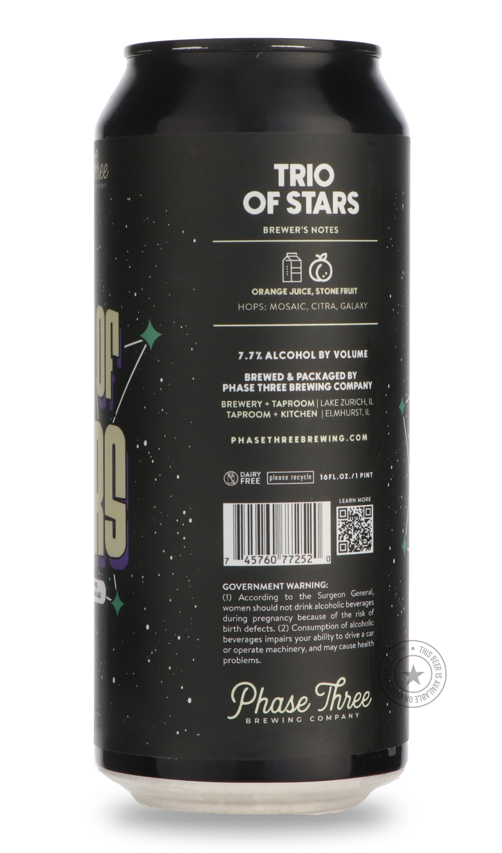-Phase Three- Trio of Stars-IPA- Only @ Beer Republic - The best online beer store for American & Canadian craft beer - Buy beer online from the USA and Canada - Bier online kopen - Amerikaans bier kopen - Craft beer store - Craft beer kopen - Amerikanisch bier kaufen - Bier online kaufen - Acheter biere online - IPA - Stout - Porter - New England IPA - Hazy IPA - Imperial Stout - Barrel Aged - Barrel Aged Imperial Stout - Brown - Dark beer - Blond - Blonde - Pilsner - Lager - Wheat - Weizen - Amber - Barle