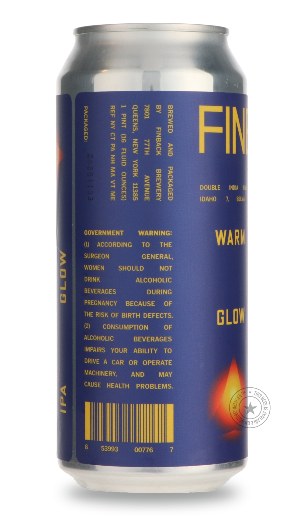 Finback- Warm Glow-IPA- Only @ Beer Republic - The best online beer store for American & Canadian craft beer - Buy beer online from the USA and Canada - Bier online kopen - Amerikaans bier kopen - Craft beer store - Craft beer kopen - Amerikanisch bier kaufen - Bier online kaufen - Acheter biere online - IPA - Stout - Porter - New England IPA - Hazy IPA - Imperial Stout - Barrel Aged - Barrel Aged Imperial Stout - Brown - Dark beer - Blond - Blonde - Pilsner - Lager - Wheat - Weizen - Amber - Barley Wine -