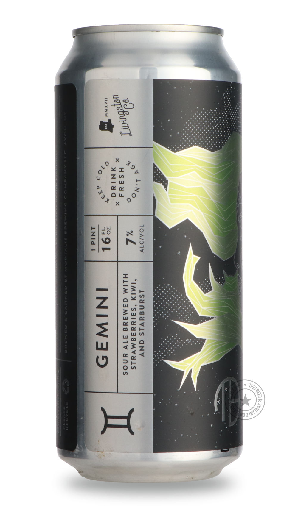 -Mortalis- Gemini | Strawberry + Kiwi + Starburst-Sour / Wild & Fruity- Only @ Beer Republic - The best online beer store for American & Canadian craft beer - Buy beer online from the USA and Canada - Bier online kopen - Amerikaans bier kopen - Craft beer store - Craft beer kopen - Amerikanisch bier kaufen - Bier online kaufen - Acheter biere online - IPA - Stout - Porter - New England IPA - Hazy IPA - Imperial Stout - Barrel Aged - Barrel Aged Imperial Stout - Brown - Dark beer - Blond - Blonde - Pilsner -