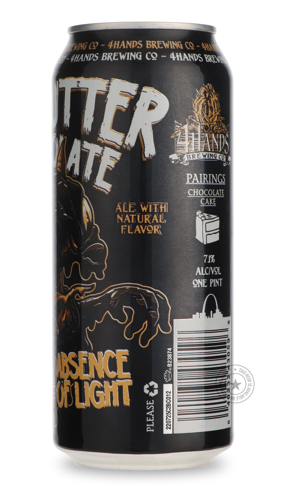 -4 Hands- Absence of Light Peanut Butter Chocolate Milk Stout-Stout & Porter- Only @ Beer Republic - The best online beer store for American & Canadian craft beer - Buy beer online from the USA and Canada - Bier online kopen - Amerikaans bier kopen - Craft beer store - Craft beer kopen - Amerikanisch bier kaufen - Bier online kaufen - Acheter biere online - IPA - Stout - Porter - New England IPA - Hazy IPA - Imperial Stout - Barrel Aged - Barrel Aged Imperial Stout - Brown - Dark beer - Blond - Blonde - Pil