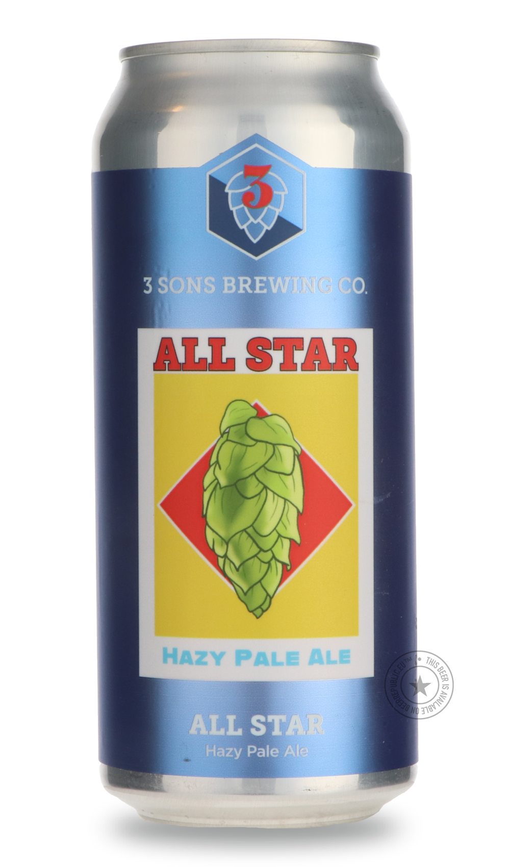 -3 Sons- All Star Hazy-Pale- Only @ Beer Republic - The best online beer store for American & Canadian craft beer - Buy beer online from the USA and Canada - Bier online kopen - Amerikaans bier kopen - Craft beer store - Craft beer kopen - Amerikanisch bier kaufen - Bier online kaufen - Acheter biere online - IPA - Stout - Porter - New England IPA - Hazy IPA - Imperial Stout - Barrel Aged - Barrel Aged Imperial Stout - Brown - Dark beer - Blond - Blonde - Pilsner - Lager - Wheat - Weizen - Amber - Barley Wi