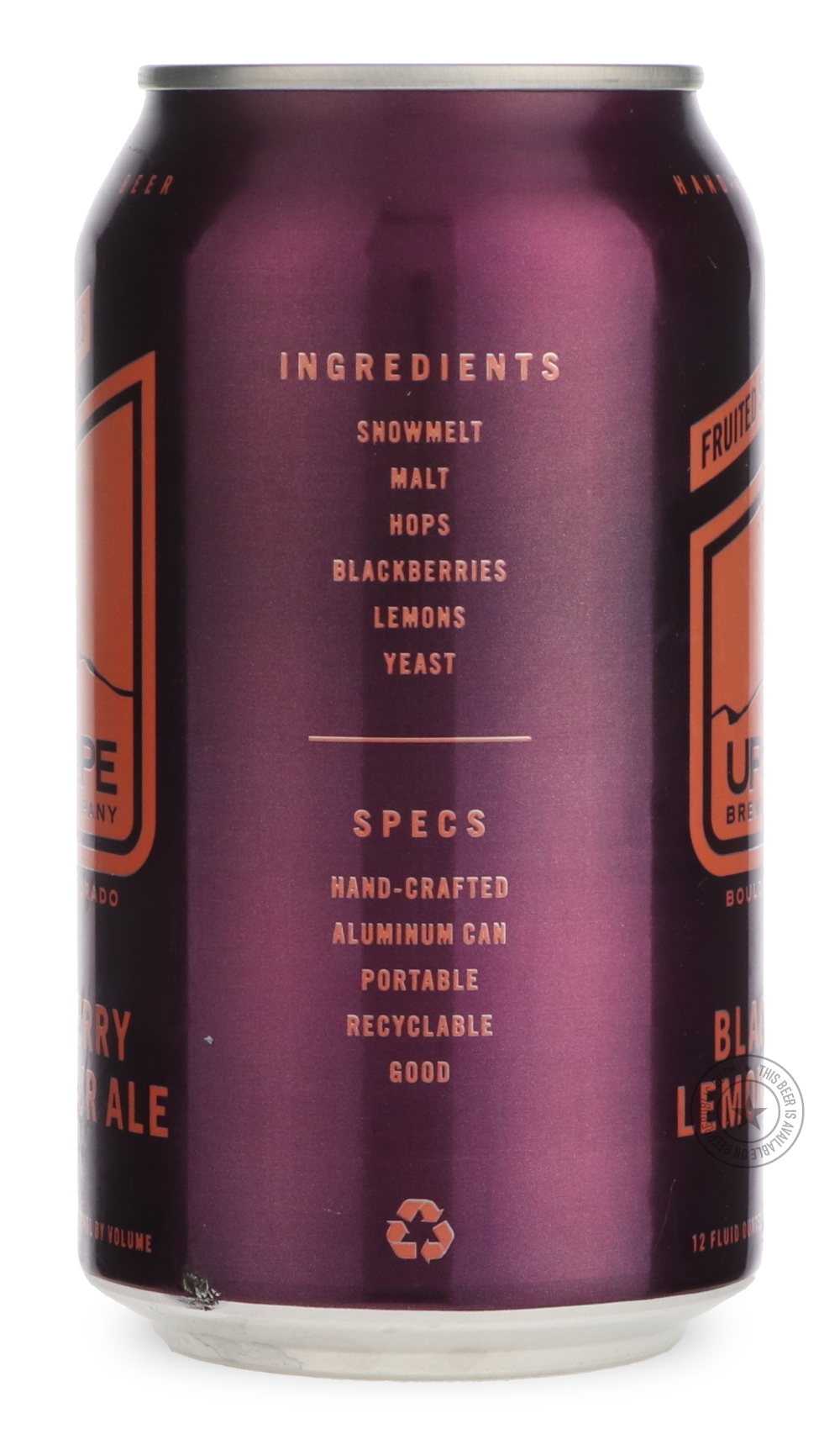 -Upslope- Blackberry Lemon Sour-Sour / Wild & Fruity- Only @ Beer Republic - The best online beer store for American & Canadian craft beer - Buy beer online from the USA and Canada - Bier online kopen - Amerikaans bier kopen - Craft beer store - Craft beer kopen - Amerikanisch bier kaufen - Bier online kaufen - Acheter biere online - IPA - Stout - Porter - New England IPA - Hazy IPA - Imperial Stout - Barrel Aged - Barrel Aged Imperial Stout - Brown - Dark beer - Blond - Blonde - Pilsner - Lager - Wheat - W