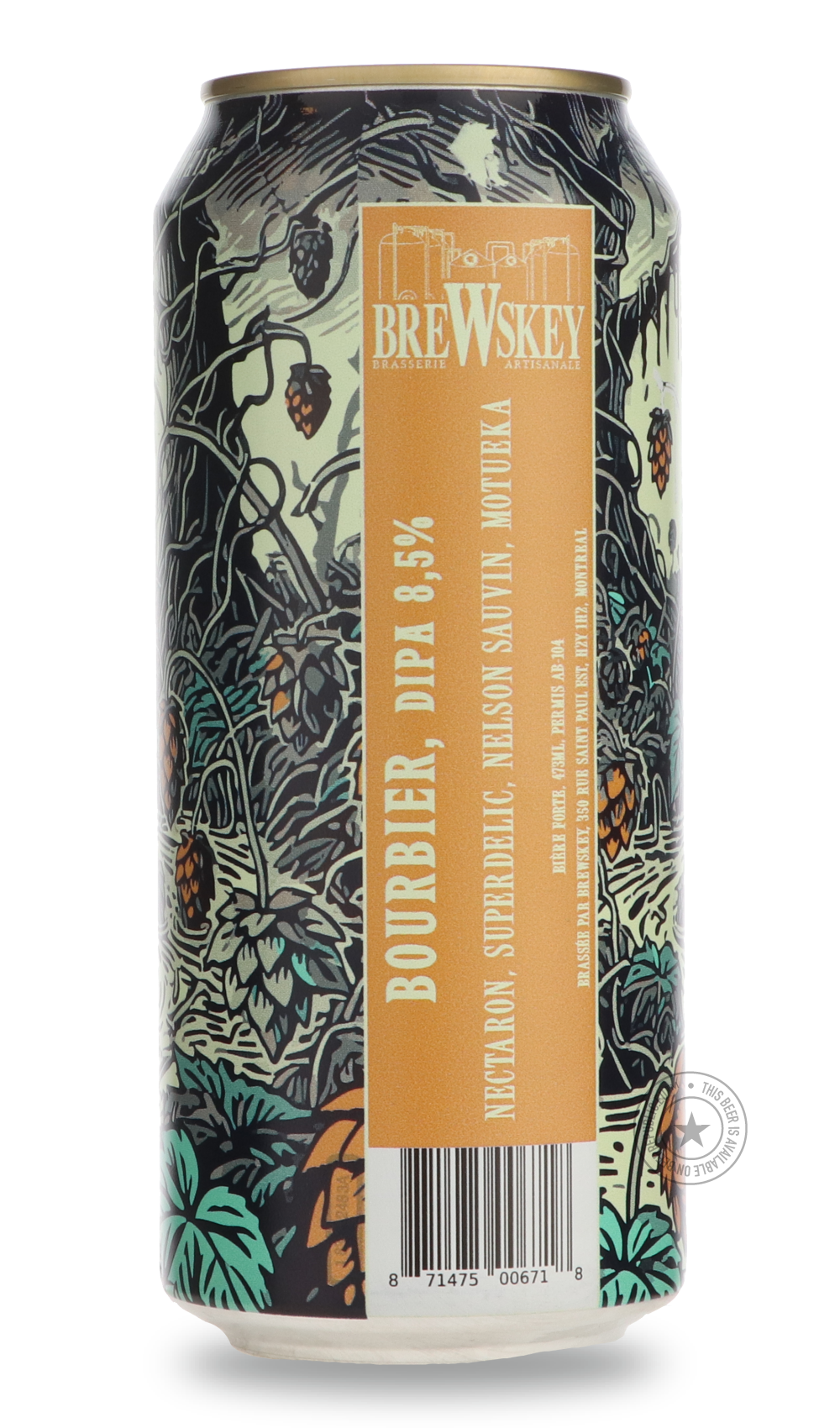 Brewskey- Bourbier-IPA- Only @ Beer Republic - The best online beer store for American & Canadian craft beer - Buy beer online from the USA and Canada - Bier online kopen - Amerikaans bier kopen - Craft beer store - Craft beer kopen - Amerikanisch bier kaufen - Bier online kaufen - Acheter biere online - IPA - Stout - Porter - New England IPA - Hazy IPA - Imperial Stout - Barrel Aged - Barrel Aged Imperial Stout - Brown - Dark beer - Blond - Blonde - Pilsner - Lager - Wheat - Weizen - Amber - Barley Wine - 