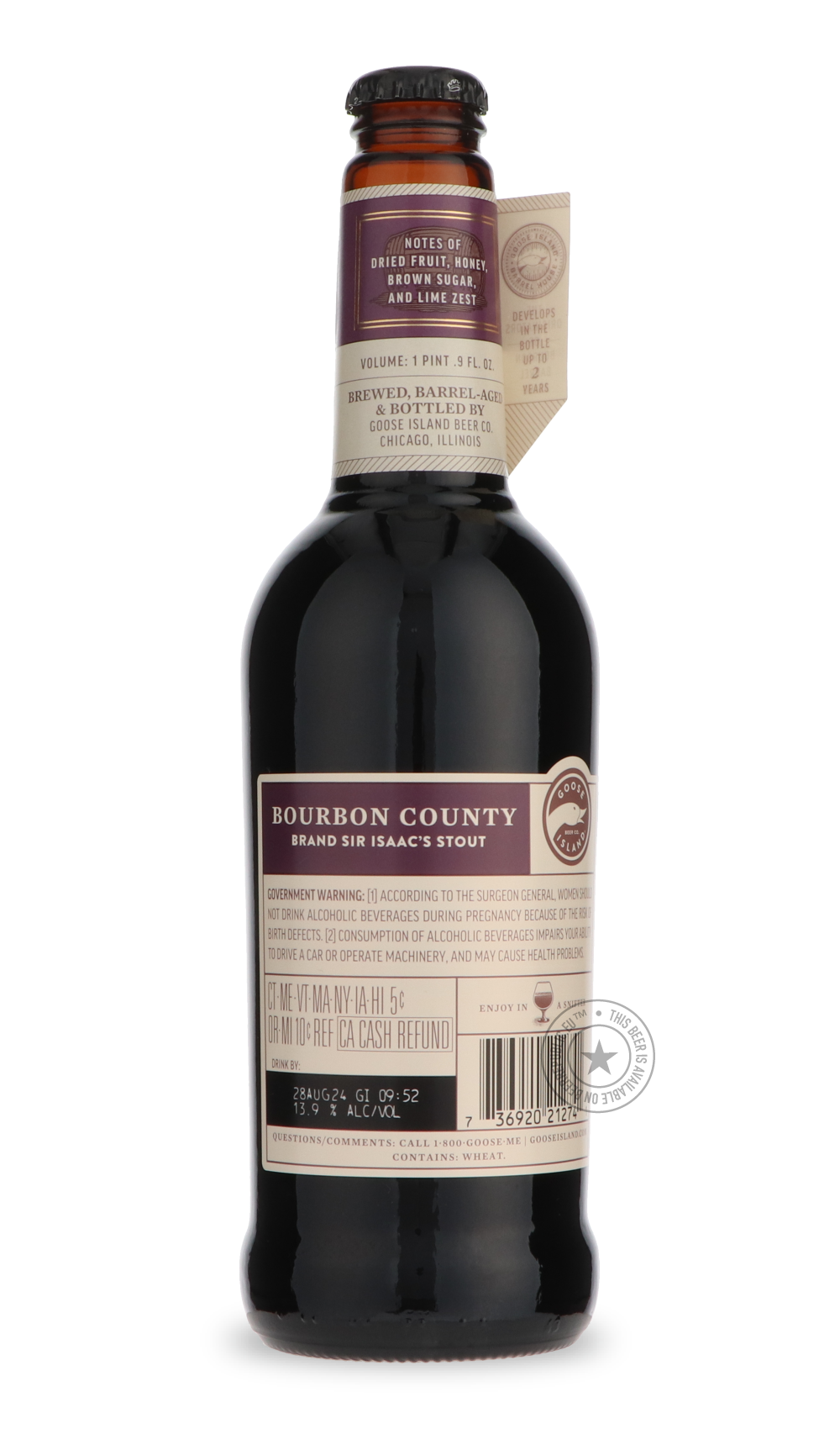 Goose Island- Bourbon County Brand Sir Isaac's Stout (2022)-Stout & Porter- Only @ Beer Republic - The best online beer store for American & Canadian craft beer - Buy beer online from the USA and Canada - Bier online kopen - Amerikaans bier kopen - Craft beer store - Craft beer kopen - Amerikanisch bier kaufen - Bier online kaufen - Acheter biere online - IPA - Stout - Porter - New England IPA - Hazy IPA - Imperial Stout - Barrel Aged - Barrel Aged Imperial Stout - Brown - Dark beer - Blond - Blonde - Pilsn