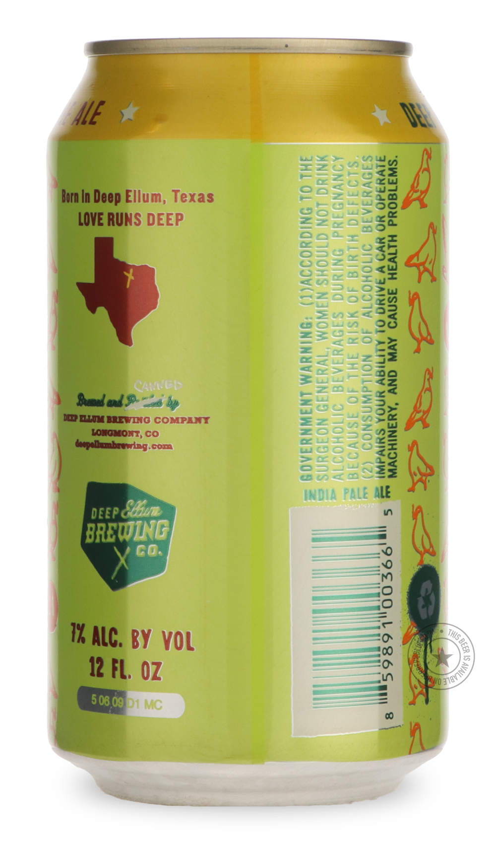 Deep Ellum- Deep Ellum IPA-IPA- Only @ Beer Republic - The best online beer store for American & Canadian craft beer - Buy beer online from the USA and Canada - Bier online kopen - Amerikaans bier kopen - Craft beer store - Craft beer kopen - Amerikanisch bier kaufen - Bier online kaufen - Acheter biere online - IPA - Stout - Porter - New England IPA - Hazy IPA - Imperial Stout - Barrel Aged - Barrel Aged Imperial Stout - Brown - Dark beer - Blond - Blonde - Pilsner - Lager - Wheat - Weizen - Amber - Barley