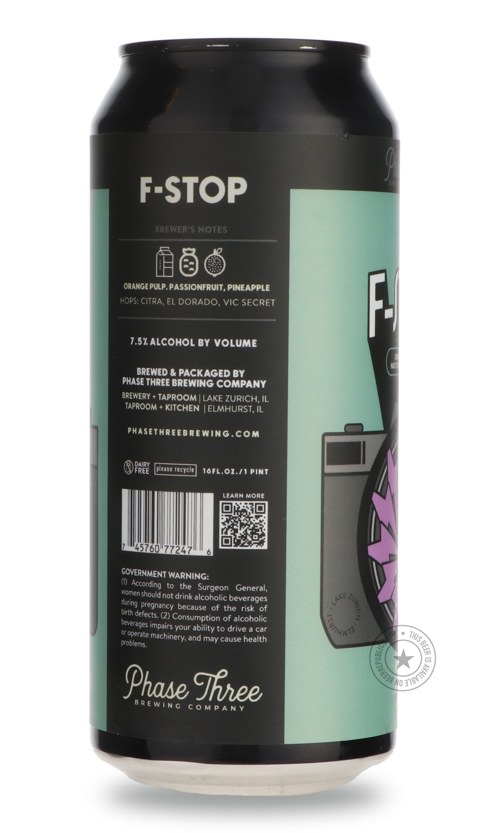 -Phase Three- F-Stop-IPA- Only @ Beer Republic - The best online beer store for American & Canadian craft beer - Buy beer online from the USA and Canada - Bier online kopen - Amerikaans bier kopen - Craft beer store - Craft beer kopen - Amerikanisch bier kaufen - Bier online kaufen - Acheter biere online - IPA - Stout - Porter - New England IPA - Hazy IPA - Imperial Stout - Barrel Aged - Barrel Aged Imperial Stout - Brown - Dark beer - Blond - Blonde - Pilsner - Lager - Wheat - Weizen - Amber - Barley Wine 