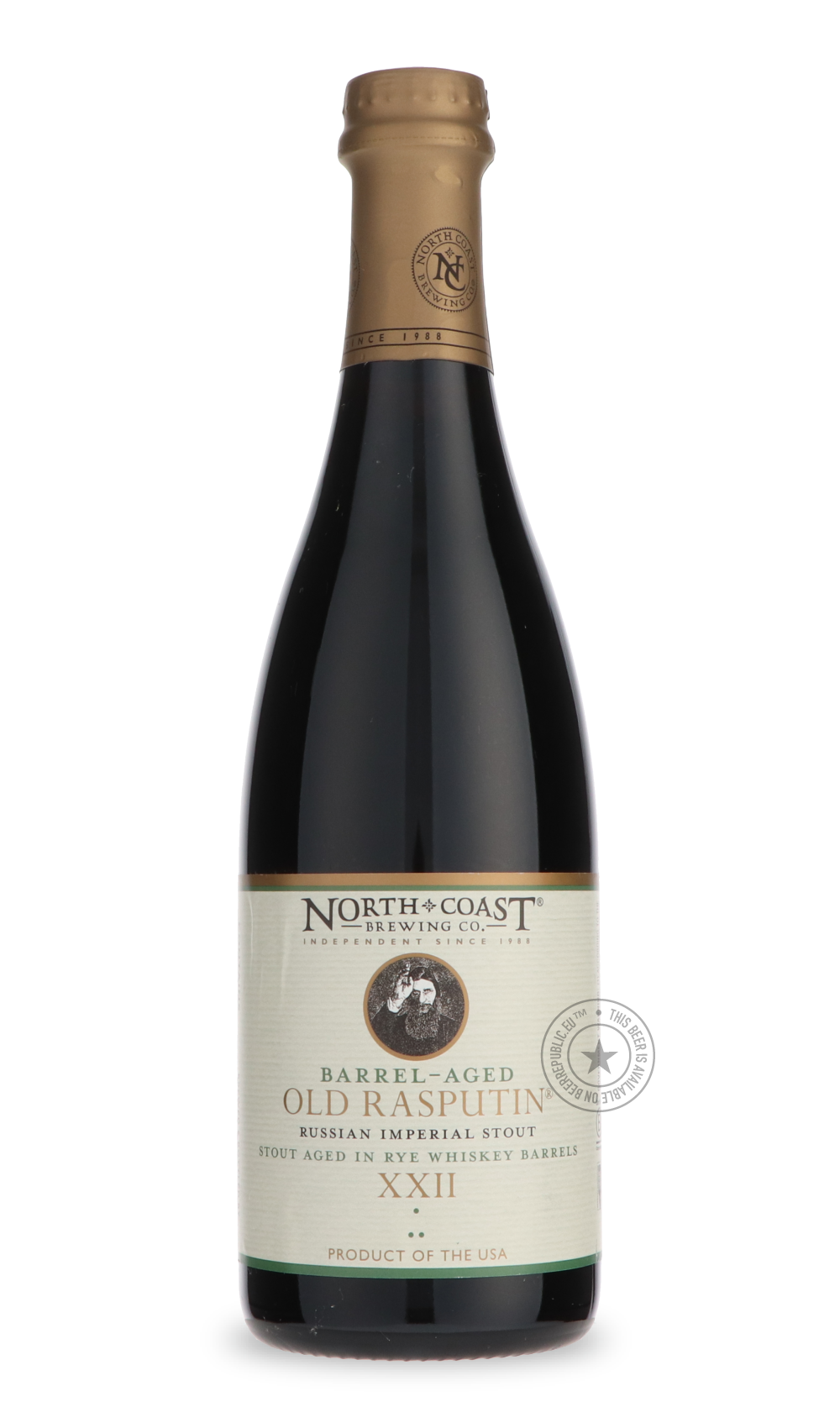 -North Coast- Rye Whiskey Barrel Aged Old Rasputin XXII-Stout & Porter- Only @ Beer Republic - The best online beer store for American & Canadian craft beer - Buy beer online from the USA and Canada - Bier online kopen - Amerikaans bier kopen - Craft beer store - Craft beer kopen - Amerikanisch bier kaufen - Bier online kaufen - Acheter biere online - IPA - Stout - Porter - New England IPA - Hazy IPA - Imperial Stout - Barrel Aged - Barrel Aged Imperial Stout - Brown - Dark beer - Blond - Blonde - Pilsner -