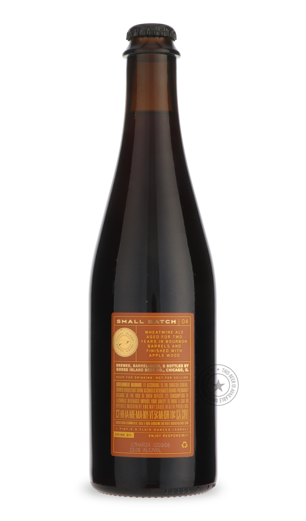 Goose Island- Small Batch No. 4: Two-year Applewood Wheatwine-Brown & Dark- Only @ Beer Republic - The best online beer store for American & Canadian craft beer - Buy beer online from the USA and Canada - Bier online kopen - Amerikaans bier kopen - Craft beer store - Craft beer kopen - Amerikanisch bier kaufen - Bier online kaufen - Acheter biere online - IPA - Stout - Porter - New England IPA - Hazy IPA - Imperial Stout - Barrel Aged - Barrel Aged Imperial Stout - Brown - Dark beer - Blond - Blonde - Pilsn