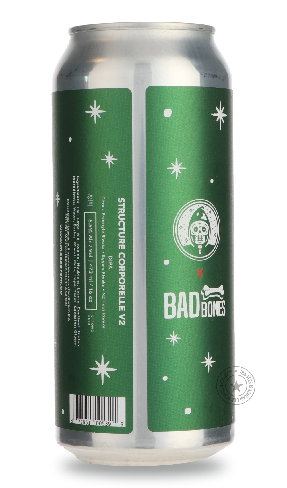 Messorem- Structure Corporelle V2 / Bad Bones-IPA- Only @ Beer Republic - The best online beer store for American & Canadian craft beer - Buy beer online from the USA and Canada - Bier online kopen - Amerikaans bier kopen - Craft beer store - Craft beer kopen - Amerikanisch bier kaufen - Bier online kaufen - Acheter biere online - IPA - Stout - Porter - New England IPA - Hazy IPA - Imperial Stout - Barrel Aged - Barrel Aged Imperial Stout - Brown - Dark beer - Blond - Blonde - Pilsner - Lager - Wheat - Weiz
