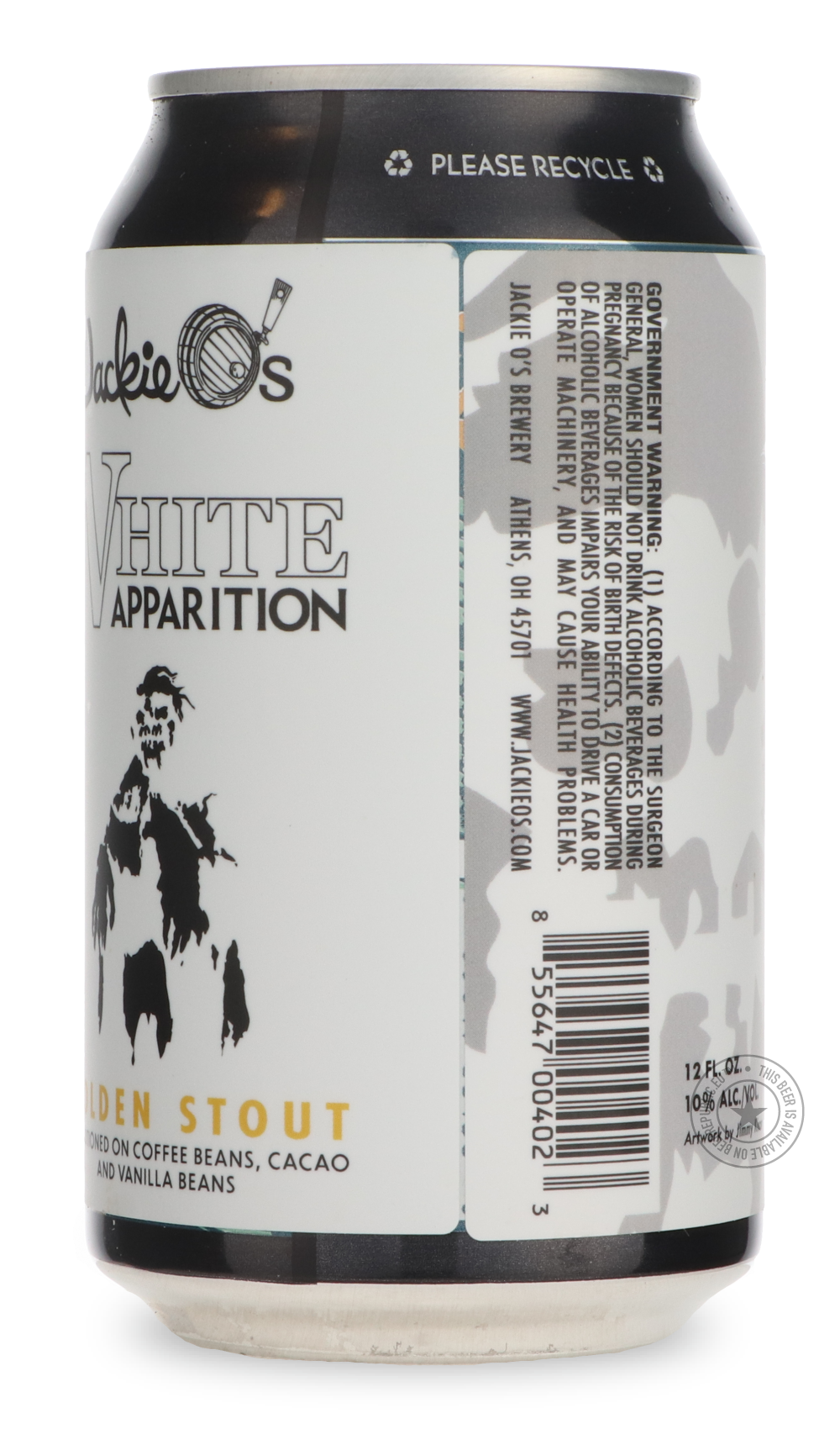 -Jackie O's- White Apparition-Stout & Porter- Only @ Beer Republic - The best online beer store for American & Canadian craft beer - Buy beer online from the USA and Canada - Bier online kopen - Amerikaans bier kopen - Craft beer store - Craft beer kopen - Amerikanisch bier kaufen - Bier online kaufen - Acheter biere online - IPA - Stout - Porter - New England IPA - Hazy IPA - Imperial Stout - Barrel Aged - Barrel Aged Imperial Stout - Brown - Dark beer - Blond - Blonde - Pilsner - Lager - Wheat - Weizen - 