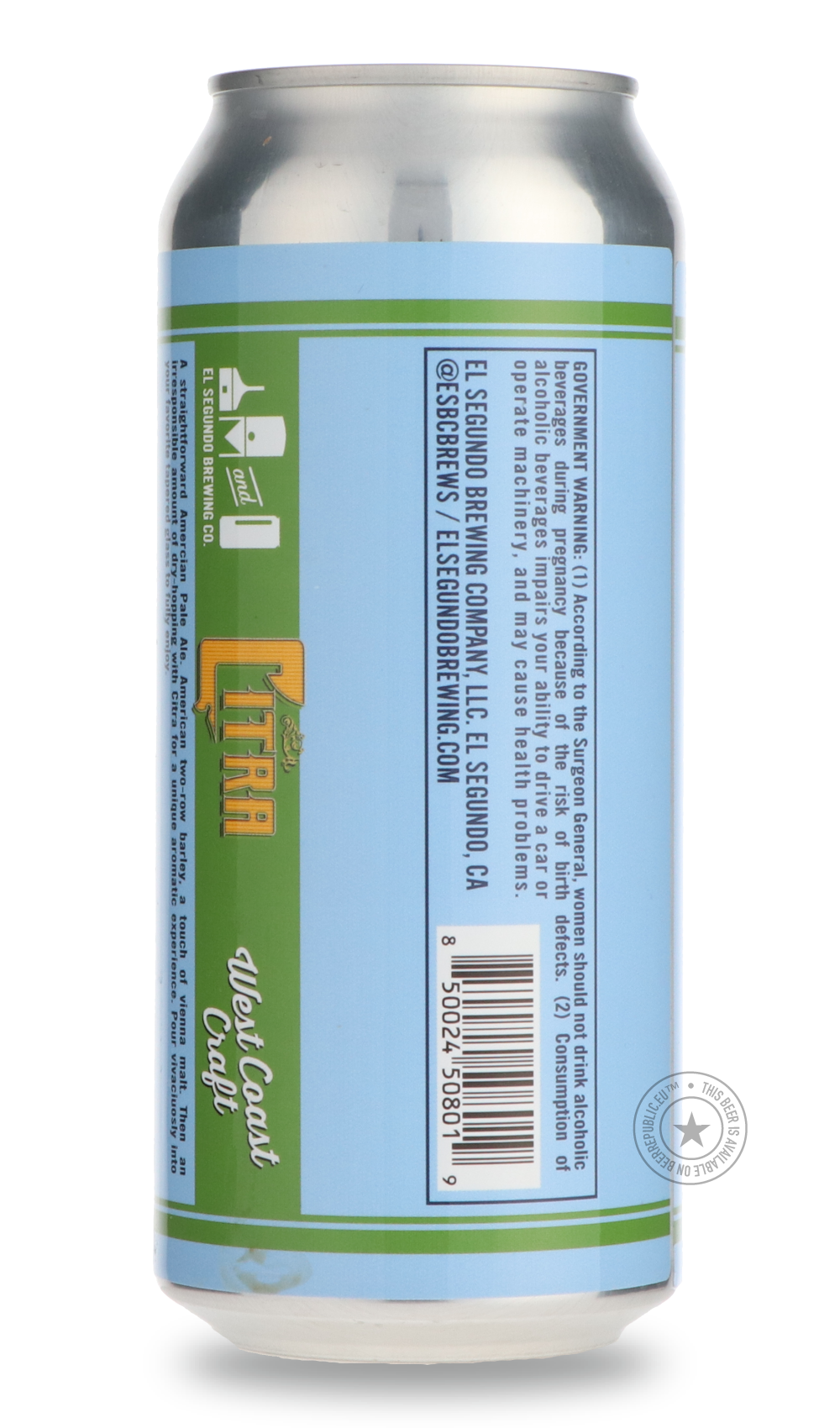 -El Segundo- Citra Pale Ale-Pale- Only @ Beer Republic - The best online beer store for American & Canadian craft beer - Buy beer online from the USA and Canada - Bier online kopen - Amerikaans bier kopen - Craft beer store - Craft beer kopen - Amerikanisch bier kaufen - Bier online kaufen - Acheter biere online - IPA - Stout - Porter - New England IPA - Hazy IPA - Imperial Stout - Barrel Aged - Barrel Aged Imperial Stout - Brown - Dark beer - Blond - Blonde - Pilsner - Lager - Wheat - Weizen - Amber - Barl