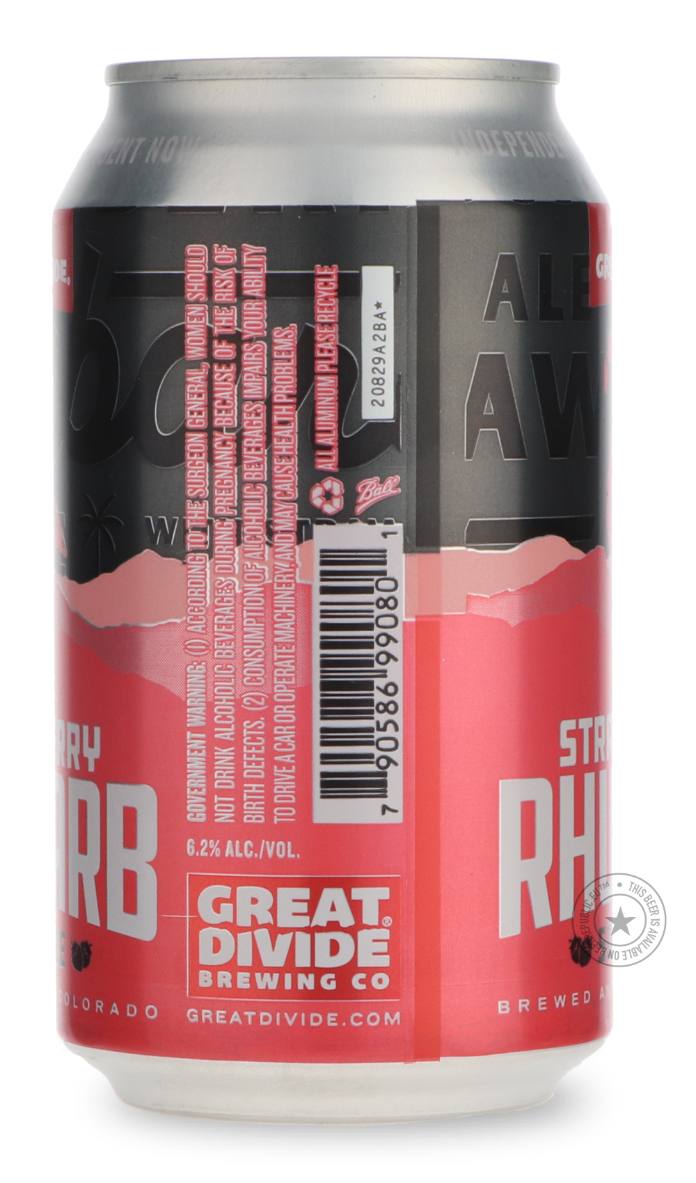 -Great Divide- Strawberry Rhubarb-Sour / Wild & Fruity- Only @ Beer Republic - The best online beer store for American & Canadian craft beer - Buy beer online from the USA and Canada - Bier online kopen - Amerikaans bier kopen - Craft beer store - Craft beer kopen - Amerikanisch bier kaufen - Bier online kaufen - Acheter biere online - IPA - Stout - Porter - New England IPA - Hazy IPA - Imperial Stout - Barrel Aged - Barrel Aged Imperial Stout - Brown - Dark beer - Blond - Blonde - Pilsner - Lager - Wheat -