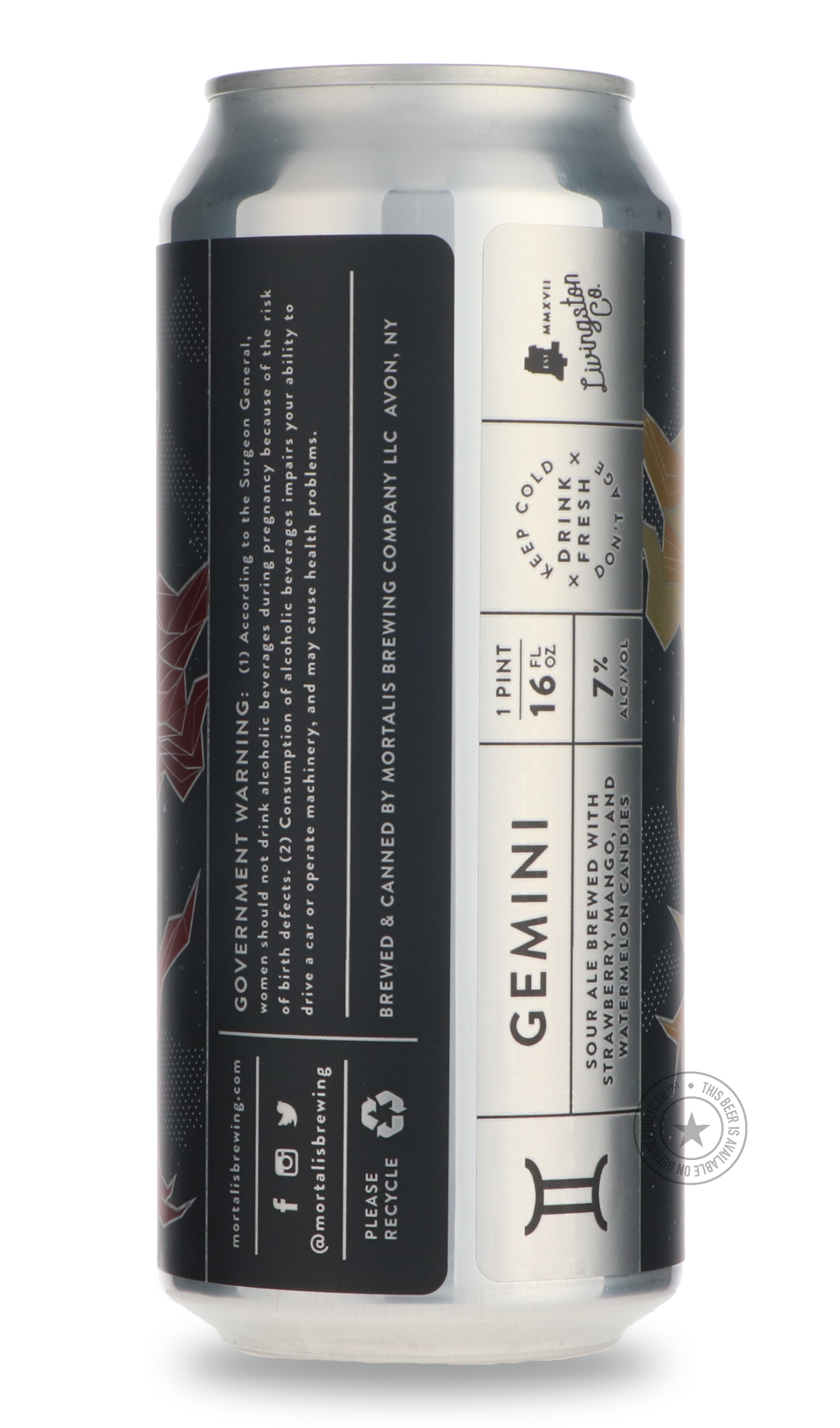 Mortalis- Gemini | Strawberry + Mango + Watermelon Candy-Sour / Wild & Fruity- Only @ Beer Republic - The best online beer store for American & Canadian craft beer - Buy beer online from the USA and Canada - Bier online kopen - Amerikaans bier kopen - Craft beer store - Craft beer kopen - Amerikanisch bier kaufen - Bier online kaufen - Acheter biere online - IPA - Stout - Porter - New England IPA - Hazy IPA - Imperial Stout - Barrel Aged - Barrel Aged Imperial Stout - Brown - Dark beer - Blond - Blonde - Pi