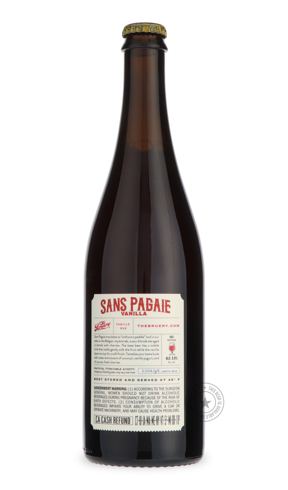 -The Bruery- Sans Pagaie With Vanilla-Sour / Wild & Fruity- Only @ Beer Republic - The best online beer store for American & Canadian craft beer - Buy beer online from the USA and Canada - Bier online kopen - Amerikaans bier kopen - Craft beer store - Craft beer kopen - Amerikanisch bier kaufen - Bier online kaufen - Acheter biere online - IPA - Stout - Porter - New England IPA - Hazy IPA - Imperial Stout - Barrel Aged - Barrel Aged Imperial Stout - Brown - Dark beer - Blond - Blonde - Pilsner - Lager - Whe