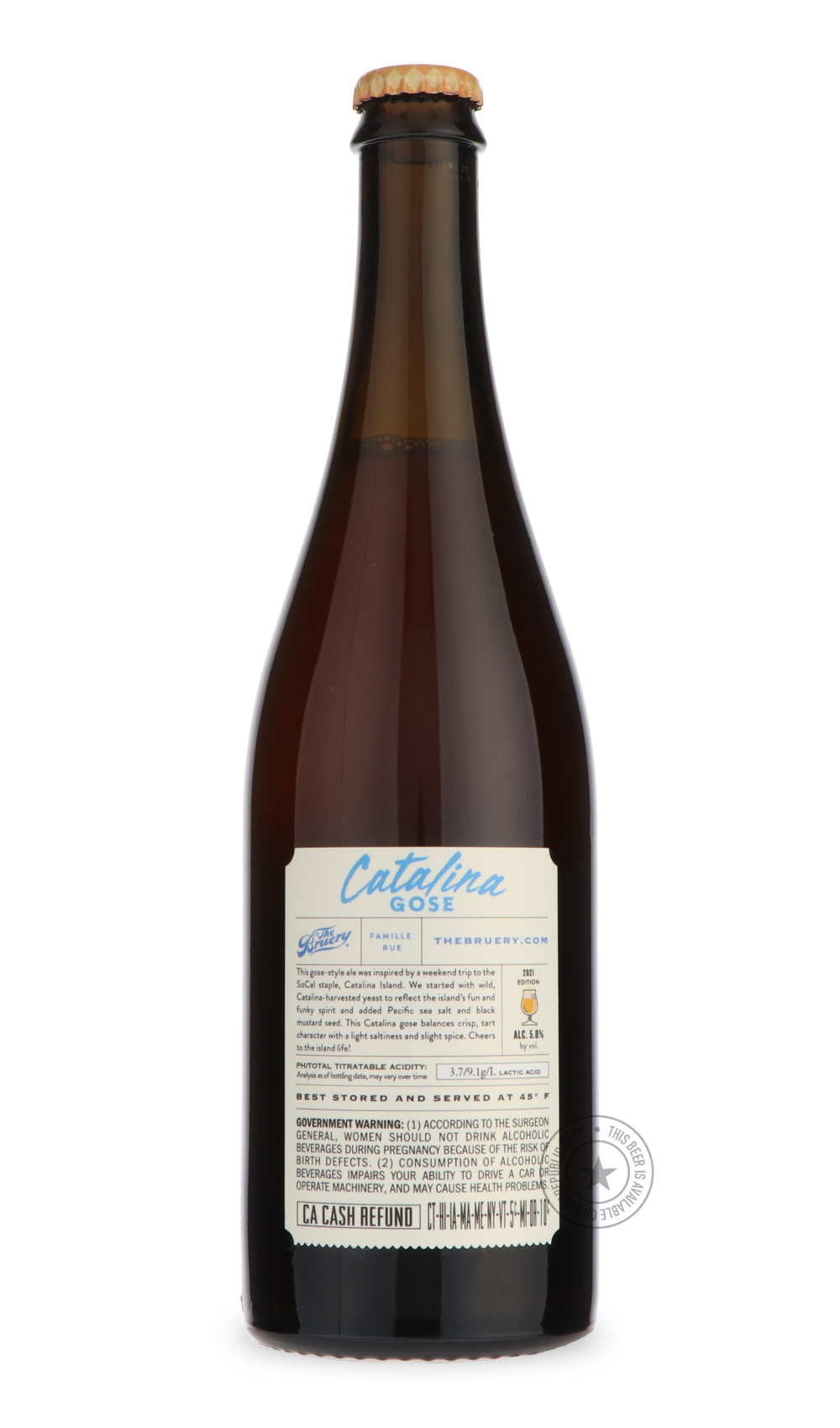 -The Bruery- Terreux Catalina Gose-Sour / Wild & Fruity- Only @ Beer Republic - The best online beer store for American & Canadian craft beer - Buy beer online from the USA and Canada - Bier online kopen - Amerikaans bier kopen - Craft beer store - Craft beer kopen - Amerikanisch bier kaufen - Bier online kaufen - Acheter biere online - IPA - Stout - Porter - New England IPA - Hazy IPA - Imperial Stout - Barrel Aged - Barrel Aged Imperial Stout - Brown - Dark beer - Blond - Blonde - Pilsner - Lager - Wheat 