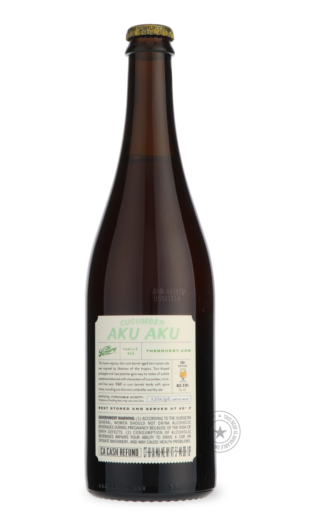 -The Bruery- Terreux Cucumber Aku Aku-Sour / Wild & Fruity- Only @ Beer Republic - The best online beer store for American & Canadian craft beer - Buy beer online from the USA and Canada - Bier online kopen - Amerikaans bier kopen - Craft beer store - Craft beer kopen - Amerikanisch bier kaufen - Bier online kaufen - Acheter biere online - IPA - Stout - Porter - New England IPA - Hazy IPA - Imperial Stout - Barrel Aged - Barrel Aged Imperial Stout - Brown - Dark beer - Blond - Blonde - Pilsner - Lager - Whe