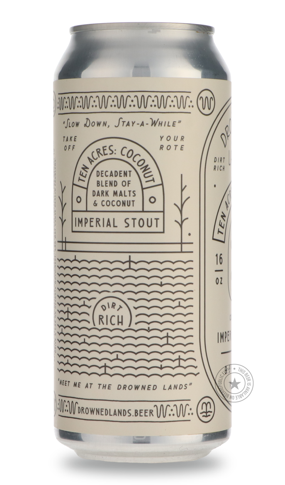 -The Drowned Lands- Ten Acres: Coconut-Stout & Porter- Only @ Beer Republic - The best online beer store for American & Canadian craft beer - Buy beer online from the USA and Canada - Bier online kopen - Amerikaans bier kopen - Craft beer store - Craft beer kopen - Amerikanisch bier kaufen - Bier online kaufen - Acheter biere online - IPA - Stout - Porter - New England IPA - Hazy IPA - Imperial Stout - Barrel Aged - Barrel Aged Imperial Stout - Brown - Dark beer - Blond - Blonde - Pilsner - Lager - Wheat - 